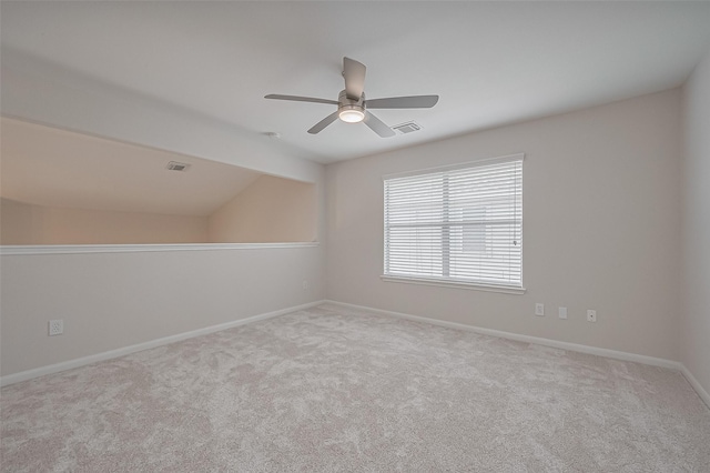 18314 Madisons Crossing Ln, Tomball, TX 77375 - empty room featuring carpet flooring, a ceiling fan, baseboards, and lofted ceiling
