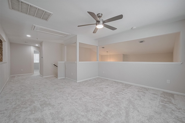 18314 Madisons Crossing Ln, Tomball, TX 77375 - spare room featuring attic access, a ceiling fan, carpet flooring, baseboards, and recessed lighting