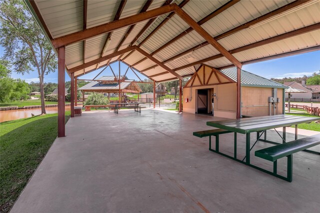 16 Wildwood Lake Dr, Huntsville, TX 77340 - surrounding community featuring a gazebo, a lawn, and a patio area