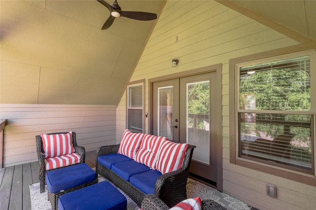 16 Wildwood Lake Dr, Huntsville, TX 77340 - deck featuring french doors and ceiling fan
