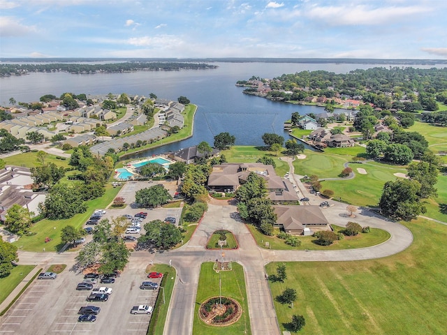 111 Capetown Way, Conroe, TX 77356 - aerial view of property and surrounding area with a large body of water and nearby suburban area