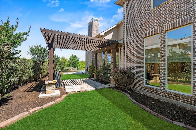 5518 Fleming Rock Ln, Fulshear, TX 77441 - view of grassy yard featuring a pergola and a patio area