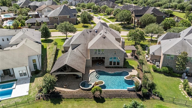 5518 Fleming Rock Ln, Fulshear, TX 77441 - aerial view of residential area featuring a pool