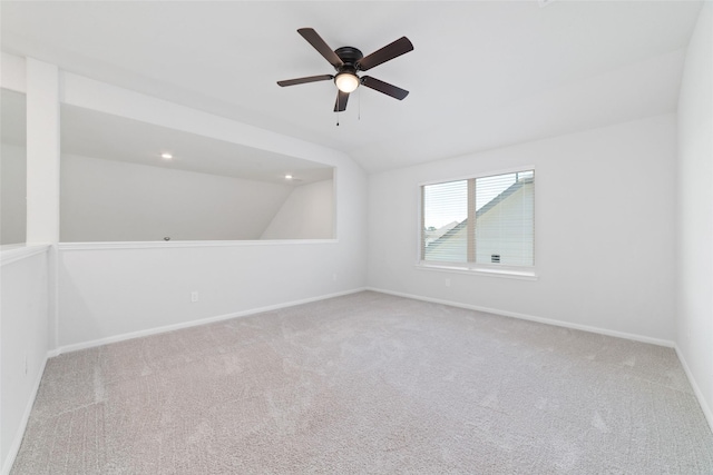 19806 Lone Paddock Cir, Tomball, TX 77377 - additional living space with lofted ceiling, carpet floors, ceiling fan, and baseboards