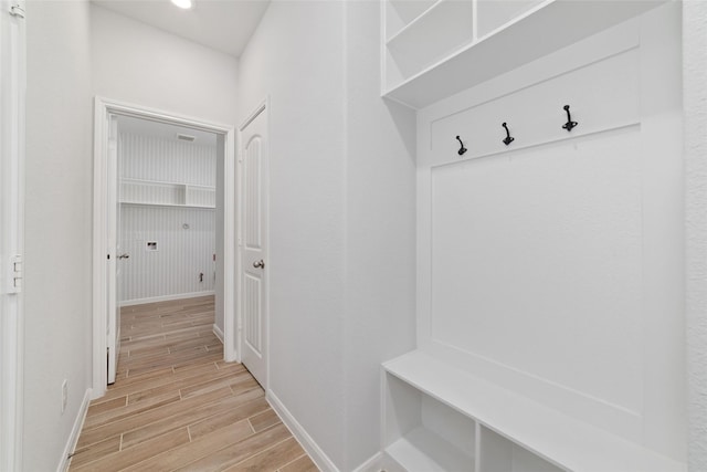 19806 Lone Paddock Cir, Tomball, TX 77377 - mudroom with light wood-type flooring and baseboards