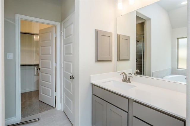 1639 Rosedale Dr, Missouri City, TX 77459 - bathroom with vanity and a shower