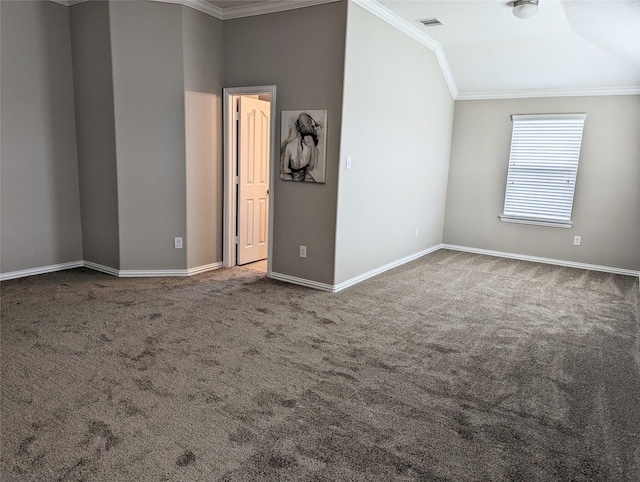 10718 Wall Fern Way, Houston, TX 77034 - carpeted spare room with ornamental molding, lofted ceiling, and baseboards