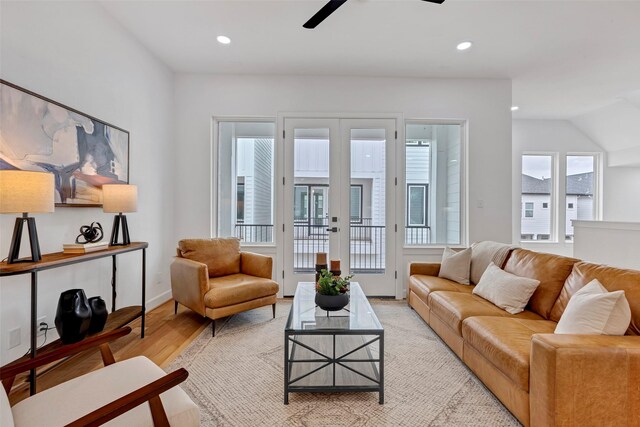 9428 Campbell Rd Unit D, Houston, TX 77080 - living room with ceiling fan, recessed lighting, and light wood-type flooring