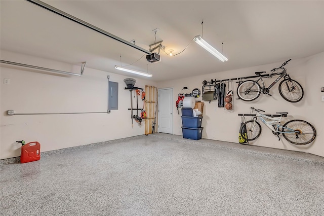 garage with electric panel