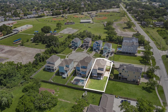 1501 Ashley Ct, Seabrook, TX 77586 - aerial perspective of suburban area with property boundaries highlighted
