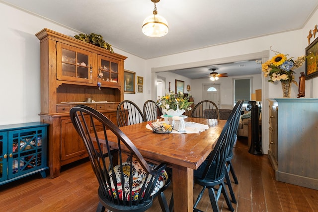 2120 73rd St, Galveston, TX 77551 - dining room with hardwood / wood-style floors and a ceiling fan