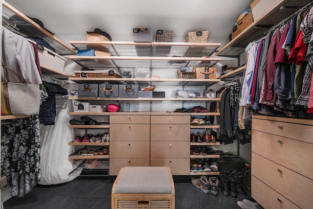 view of walk in closet