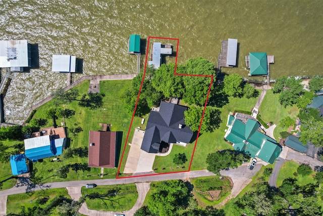 180 Hummel Ln, Coldspring, TX 77331 - aerial view of property and surrounding area with property boundaries highlighted