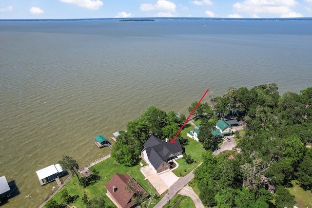 180 Hummel Ln, Coldspring, TX 77331 - aerial overview of property's location featuring a nearby body of water