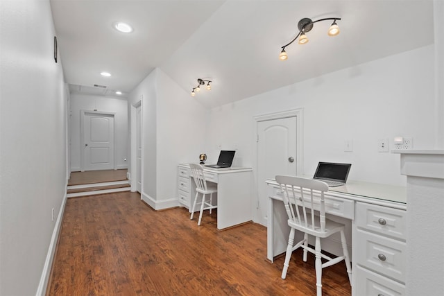 3706 Skyoak Ct, Spring, TX 77386 - office featuring wood finished floors, baseboards, and recessed lighting