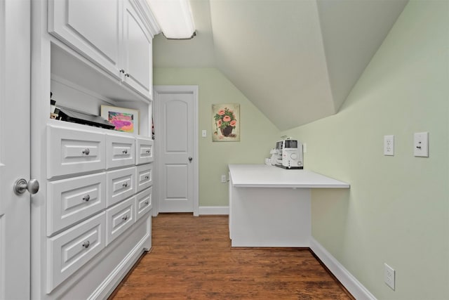 3706 Skyoak Ct, Spring, TX 77386 - bonus room with dark wood-style floors, lofted ceiling, and baseboards