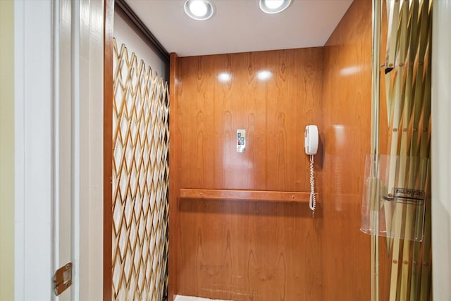 view of elevator
