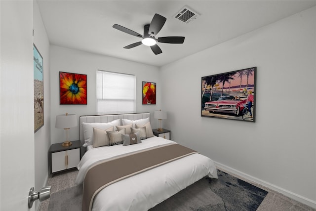 5023 Hull St, Houston, TX 77021 - bedroom with carpet flooring, baseboards, and a ceiling fan