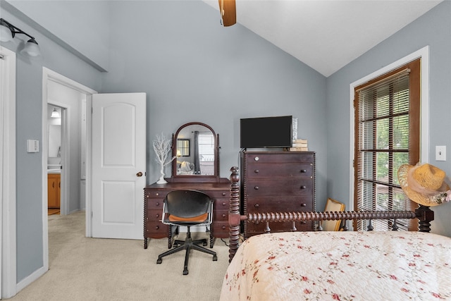 268 Seminole Dr, League City, TX 77565 - bedroom featuring carpet floors, multiple windows, and high vaulted ceiling