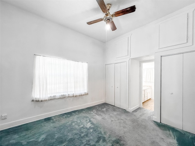 102 Besch Wilburn Ln, Glidden, TX 78943 - unfurnished bedroom with carpet, baseboards, and a ceiling fan