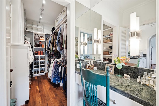 1755 Kipling St, Houston, TX 77098 - spacious closet featuring wood finished floors