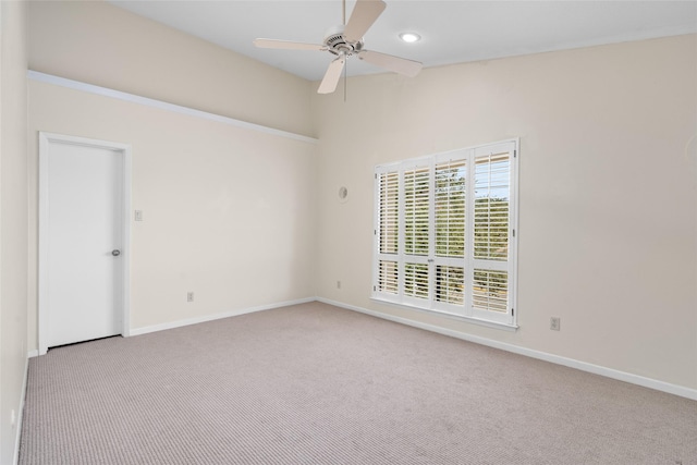 6728 Buffalo Speedway, West University Place, TX 77005 - carpeted empty room with ceiling fan, baseboards, and recessed lighting
