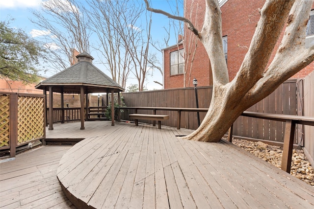 6728 Buffalo Speedway, West University Place, TX 77005 - wooden terrace with a gazebo and a fenced backyard