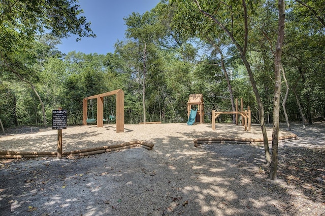 view of community jungle gym