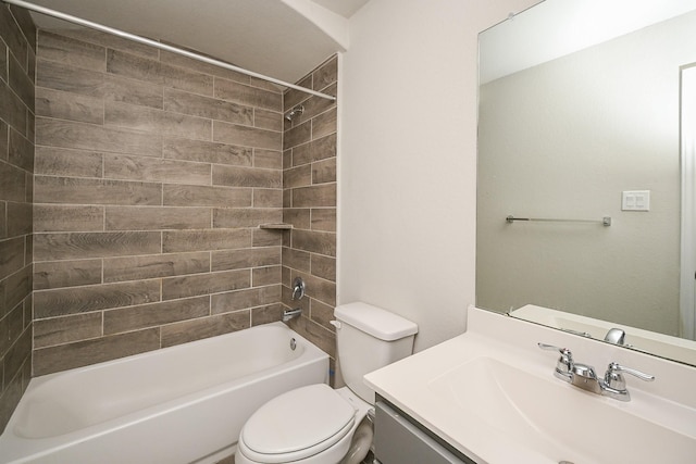 108 Shallow Creek Dr, Waller, TX 77445 - bathroom featuring toilet, washtub / shower combination, and vanity