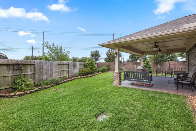 5734 Arden Way, Pasadena, TX 77505 - view of yard with a ceiling fan and a patio