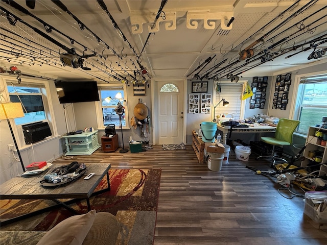 1428 Fm 2031st St S, Matagorda, TX 77414 - dining space with wood finished floors and cooling unit