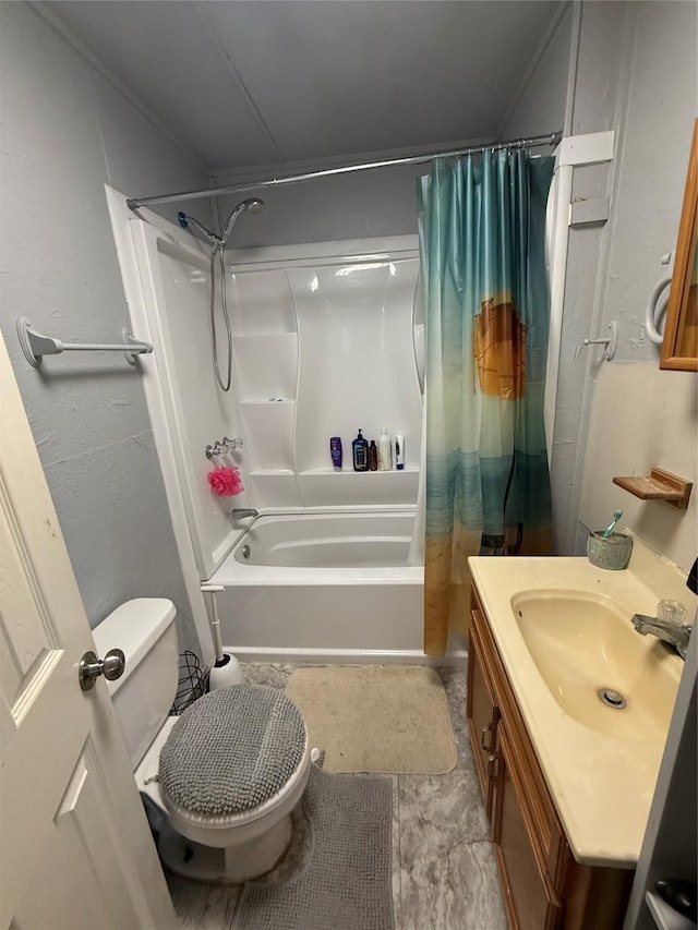 1428 Fm 2031st St S, Matagorda, TX 77414 - full bathroom with shower / bath combo, vanity, and toilet