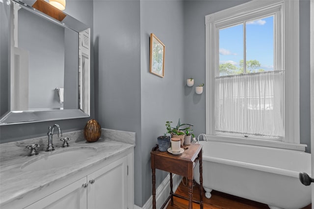 1818 Decatur St, Houston, TX 77007 - bathroom featuring a freestanding tub and vanity