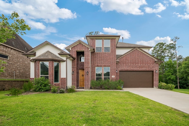 250 Hampton Glen Rd, Montgomery, TX 77356 - traditional home with brick siding, concrete driveway, and a front yard