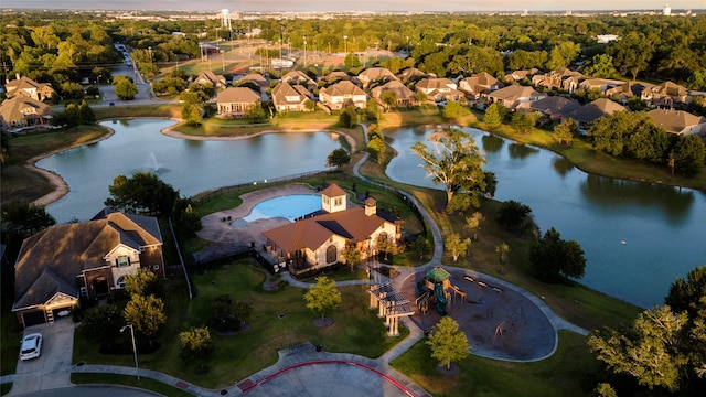6315 Asbury Brook Ct, Katy, TX 77493 - aerial overview of property's location with a nearby body of water and nearby suburban area