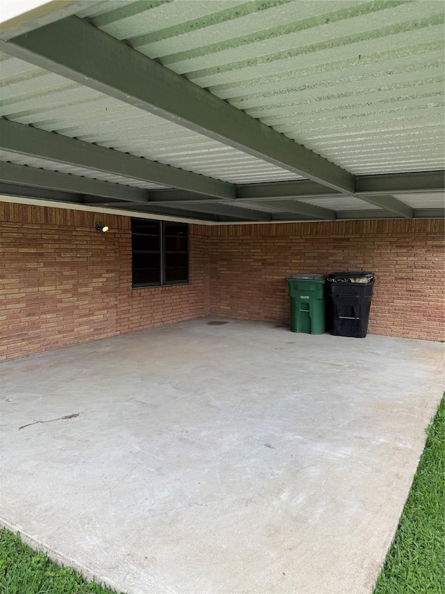 view of patio featuring a carport