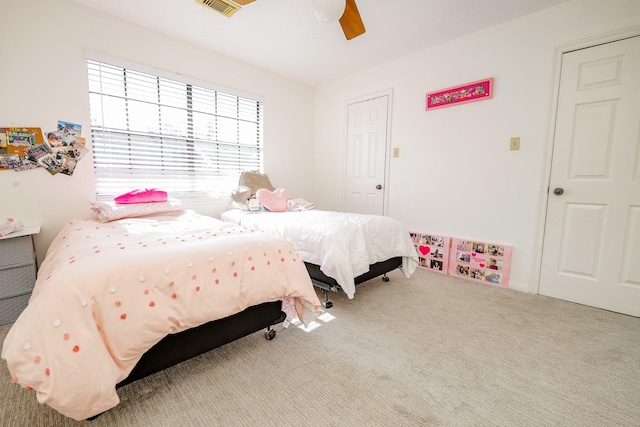 11810 Braesridge Dr, Houston, TX 77071 - bedroom with carpet flooring and a ceiling fan