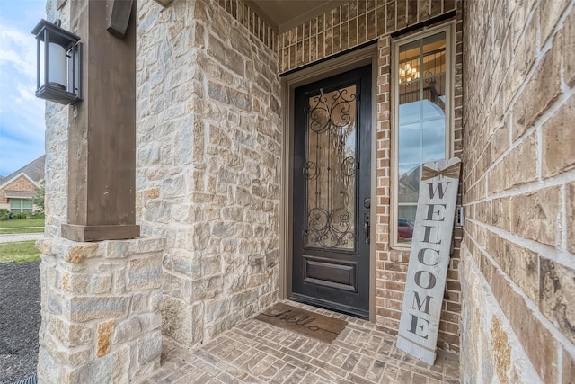 3911 Avalon Ridge Dr, Spring, TX 77386 - view of exterior entry featuring stone siding