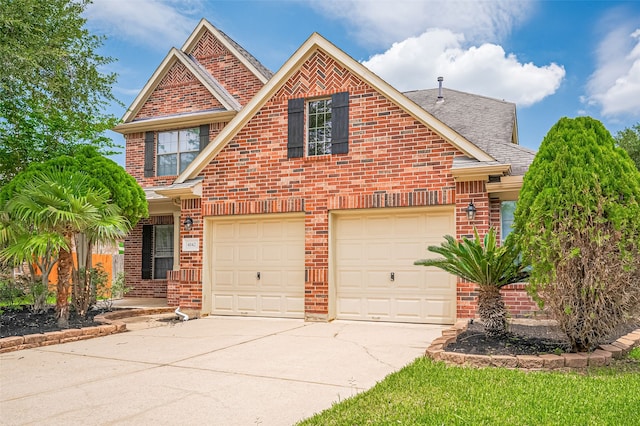 4142 Regal Stone Ln, Sugar Land, TX 77479 - traditional home featuring brick siding, concrete driveway, roof with shingles, and a garage