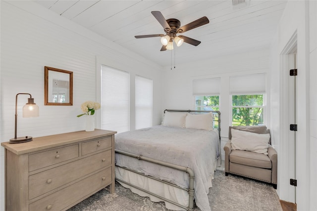 6020 State Highway 159, La Grange, TX 78945 - bedroom featuring wood ceiling and a ceiling fan