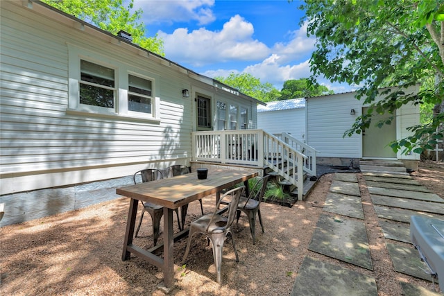 6020 State Highway 159, La Grange, TX 78945 - view of patio / terrace featuring outdoor dining space and an outbuilding