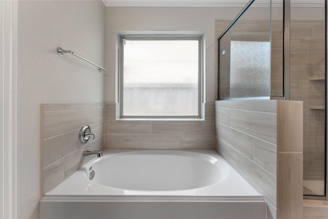 19011 Whistling Duck Dr, Cypress, TX 77433 - full bathroom with plenty of natural light, a bath, and a shower