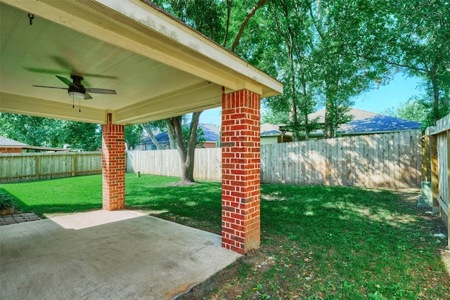 13313 Enchanted Way Dr, Montgomery, TX 77356 - view of yard with a ceiling fan and a patio area