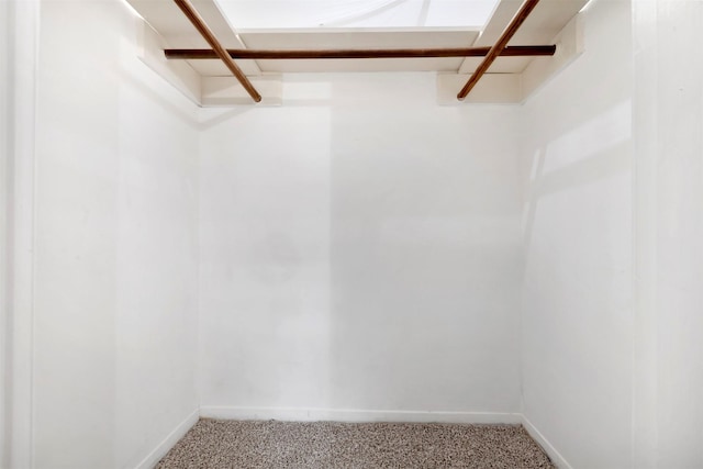 spacious closet featuring light carpet