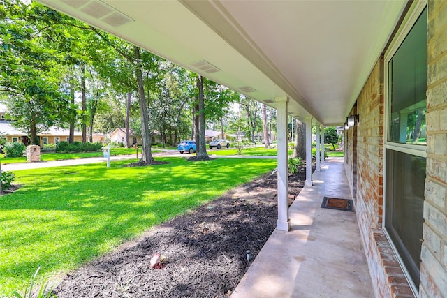 view of grassy yard