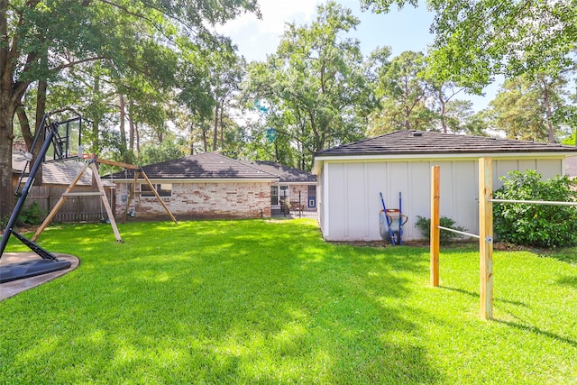 view of yard featuring a playground