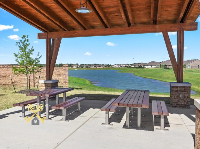 12510 Grayton Dr, Texas City, TX 77568 - view of patio with a water view