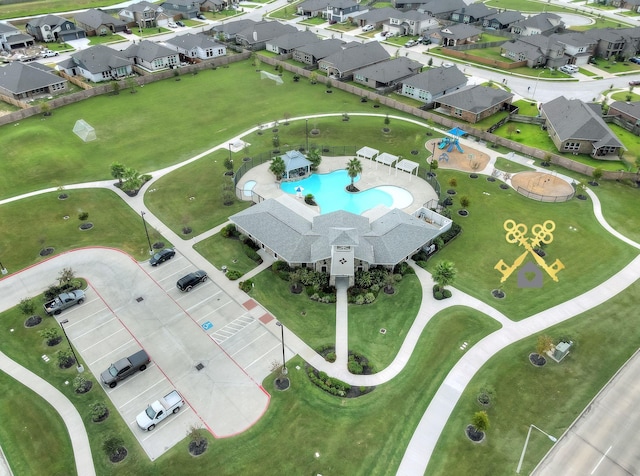 12510 Grayton Dr, Texas City, TX 77568 - aerial perspective of suburban area with a pool