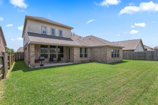 12510 Grayton Dr, Texas City, TX 77568 - rear view of house featuring brick siding, a patio, and roof with shingles