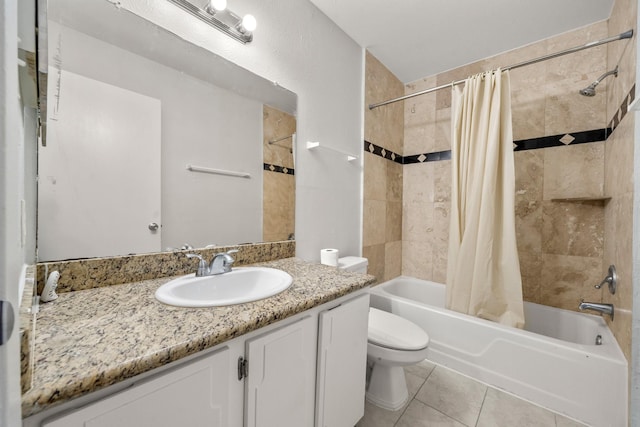 4166 Belle Park Dr Unit 4166, Houston, TX 77072 - full bath with shower / bath combination with curtain, tile patterned floors, toilet, and vanity